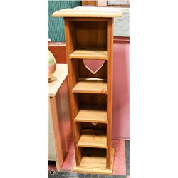 WOOD DISPLAY SHELF, 11 X 8 X 34