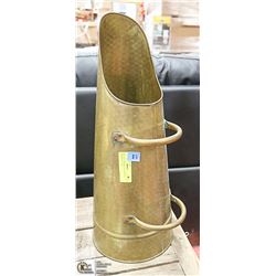 ANTIQUE BRASS COAL SCUTTLE,  20 " TALL