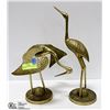 Image 1 : PAIR OF BRASS CRANES APPROX 20 " TALL