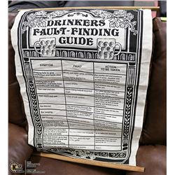 FABRIC BAR DÉCOR "DRINKERS FAULT FINDING GUIDE"
