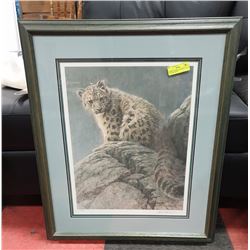 ROBERT BATEMAN FRAMED 'YOUNG LEOPARD' PRINT