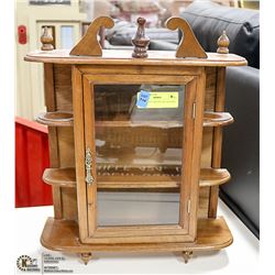 WOOD WALL MOUNT DECORATIVE CABINET 17" TALL