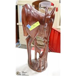 LARGE WOOD CARVING 17" TALL