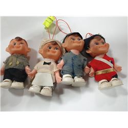 4 MINIATURE DOLLS