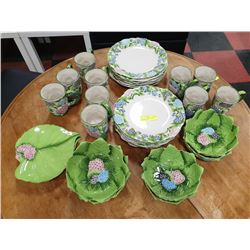 30 PC TEMP-TATIONS FIGURAL FLORAL DISH SET