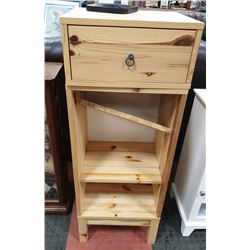PINE WOOD BOOKSHELF WITH MATCHING DRAWER