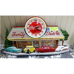 ORIGINAL COCA COLA CLOCK FAMILY DRIVE - IN