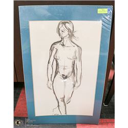 1970  WATERCOLOR SKETCH OF NUDE WOMAN (SIGNED)