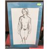 Image 1 : 1970  WATERCOLOR SKETCH OF NUDE WOMAN (SIGNED)