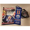 LOT OF OILERS COLLECTIBLES MESSIER BANNER NIGHT