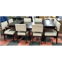 WOODEN TABLE WITH 2 LEAFS PLUS 8 CHAIRS - BUFFET