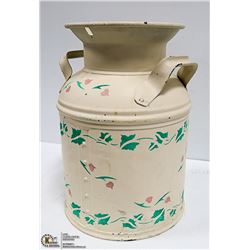 HANDPAINTED CREAM CAN, 16" TALL