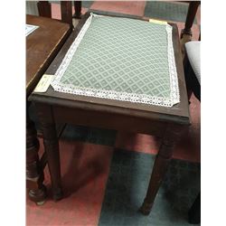 VINTAGE FABRIC AND WOOD STOOL