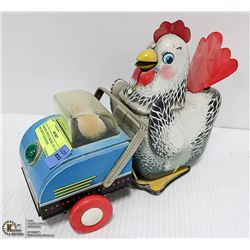 CHICKEN WITH CHICKS TIN TOY ME 603, BATTERY