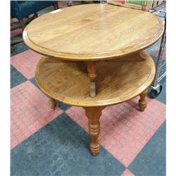 MID CENTURY WALNUT TWO TIER END TABLE
