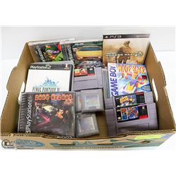 MIXED FLAT OF VIDEO GAME CARTRIDGES