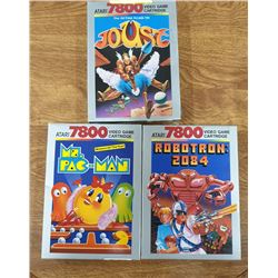 3 ATARI 7800 GAME CARTRIDGES, 1 SEALED