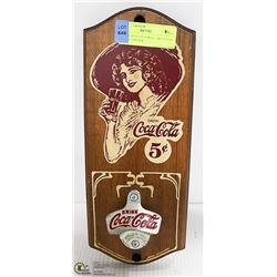 1980'S COCA COLA WALL MOUNTED BOTTLE OPENER