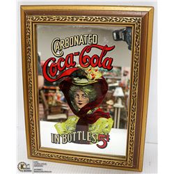 VINTAGE COCA COLA MIRROR 5 CENTS/BOTTLE