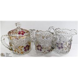 LOT OF THREE VINTAGE  CUT GLASS