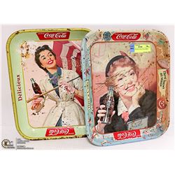 TWO VINTAGE COCA COLA TRAY
