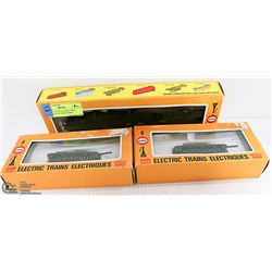 VINTAGE HO SCALE MILITARY RAILWAY GUN AND TANKS