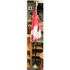 Image 1 : VINTAGE CANADIAN FLAG WITH STAND, APPROX 90" TALL