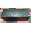 Image 2 : BROWN LEATHERETTE STORAGE BENCH, 41 X 17 X 16