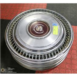 VINTAGE CADILLAC 15" HUB CAPS SET OF 4