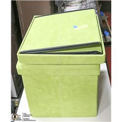PAIR OF LIME GREEN STORAGE CUBICLES