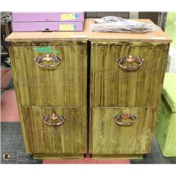 LOT OF 2 VINTAGE 2 DRAWER END TABLES