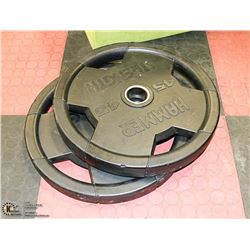 LOT WITH 2 HAMMER STRENGHT 45LBS WEIGHTS
