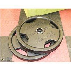 LOT WITH 2 HAMMER STRENGHT 45LBS WEIGHTS