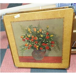 VINTAGE FANCY CARD TABLE, 30 X 30