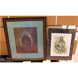 BOX WITH 2 NATIVE ART PICTURES