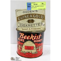 VINTAGE TINS - BEERKIST HONEY AND GUINEA GOLD