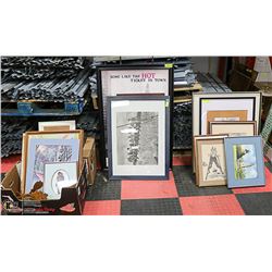 LARGE LOT OF ASSORTED ESTATE FRAMED PICTURES