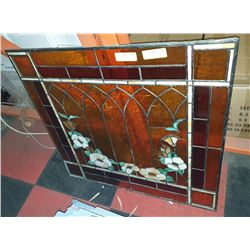 STAINED GLASS WINDOW 30" X 28.5".