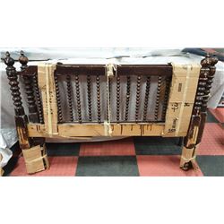 VINTAGE WOODEN HEADBOARD AND FOOTBOARD NO RAILS