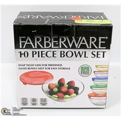NEW 10PC FARBERWARE BOWL SET