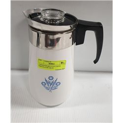 CORNINGWARE 9 CUP COFFEE PERCOLATOR- BLUE