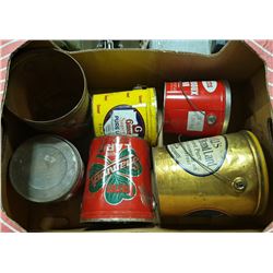 LARGE BOX WITH ESTATE VINTAGE TIN