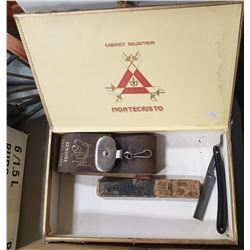 LARGE CIGAR BOX WITH VINTAGE H. BOKER