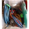 Image 1 : BIN OF EXTENSION CORDS, TROUBLE LIGHT & ETC.