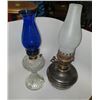 LOT OF 2 VINTAGE OIL LAMPS-BOTH ARE 17 INCHES TALL