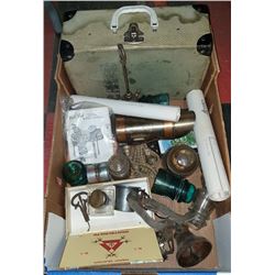 BOX WITH ESTATE COLLECTION OF ANTIQUE &