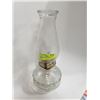 Image 1 : ANTIQUE GLASS AND BRASS OIL LAMP