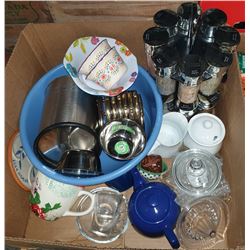 BOX W/HOUSEWARE ITEMS INCL. 17-PC