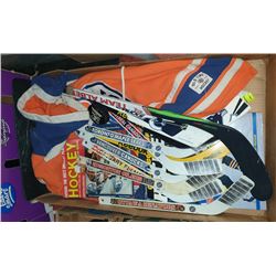 LARGE BOX OF OILERS AND NHL HOCKEY