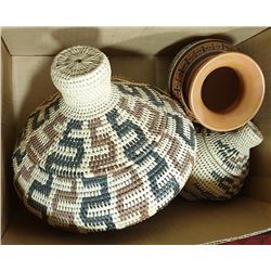 2 SOUTH WEST NATIVE STYLE BASKETS + 1 HANDMADE